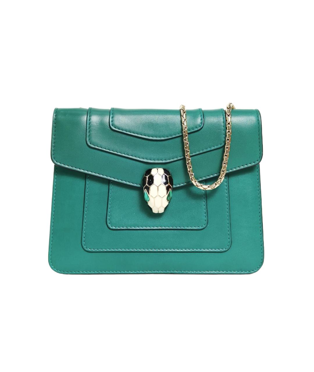 BVLGARI Зеленая кожаная сумка через плечо, фото 1