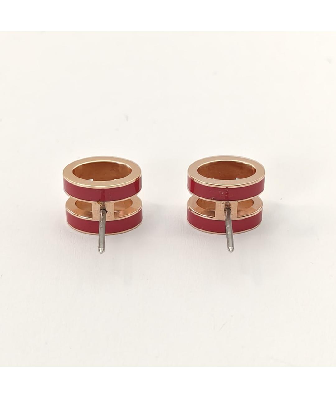 HERMES Красные металлические серьги, фото 5