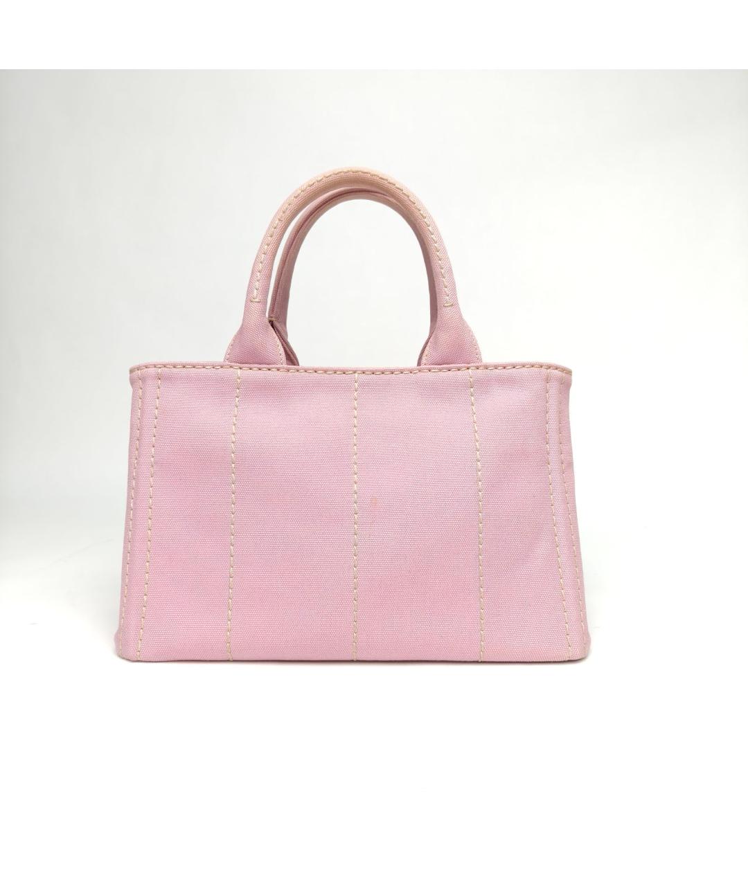 PRADA Розовая тканевая сумка с короткими ручками, фото 4