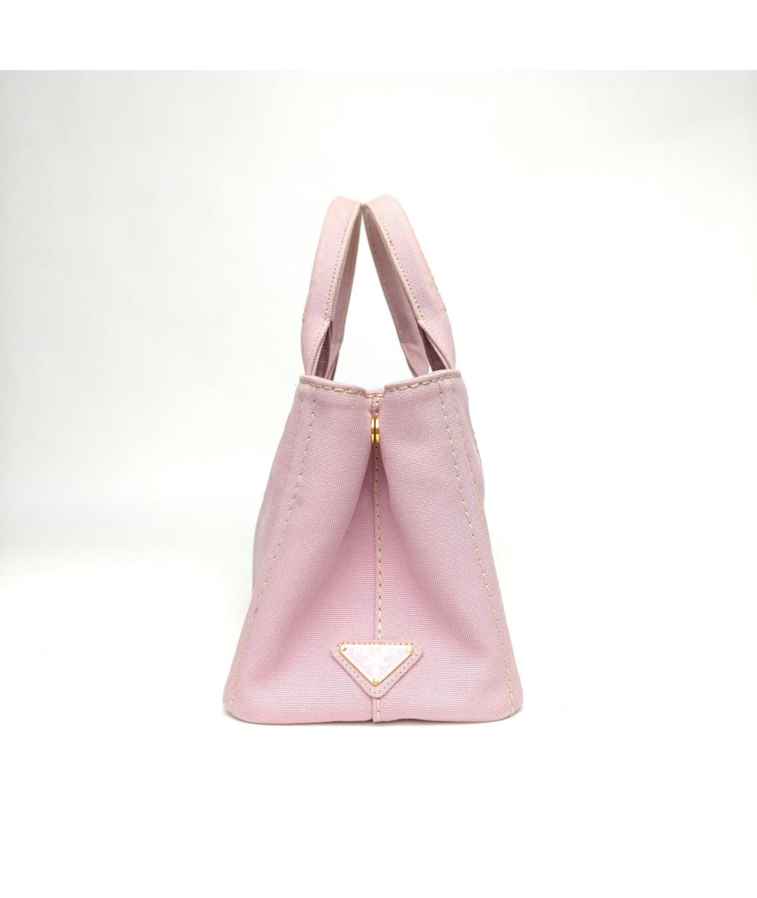 PRADA Розовая тканевая сумка с короткими ручками, фото 5