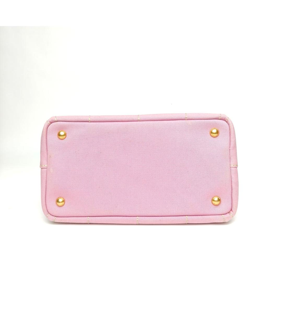 PRADA Розовая тканевая сумка с короткими ручками, фото 6