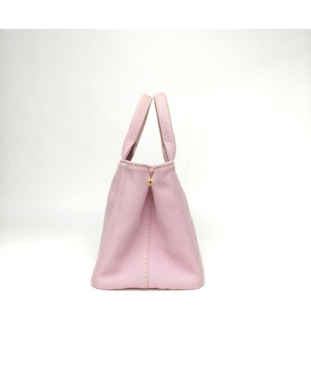 PRADA Розовая тканевая сумка с короткими ручками, фото 3