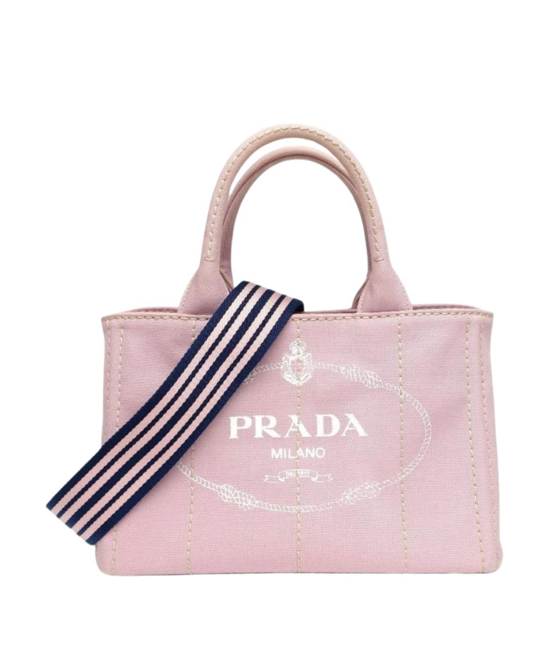 PRADA Розовая тканевая сумка с короткими ручками, фото 1