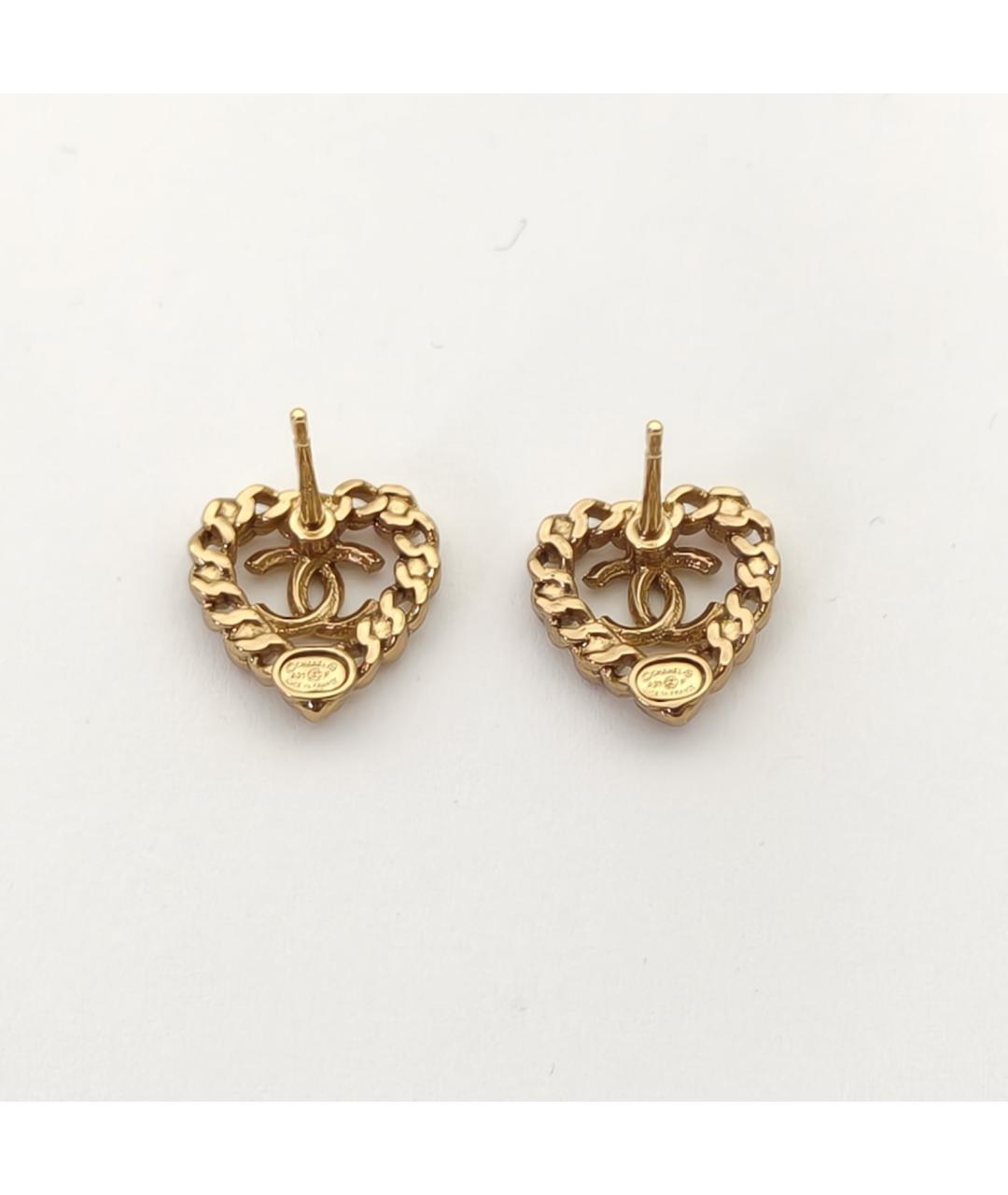 CHANEL Золотые металлические серьги, фото 6