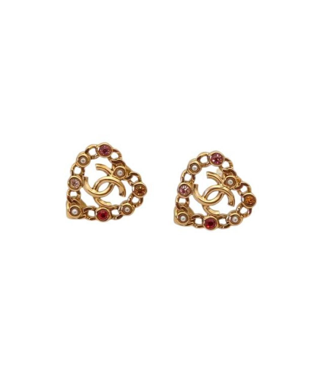 CHANEL Золотые металлические серьги, фото 1