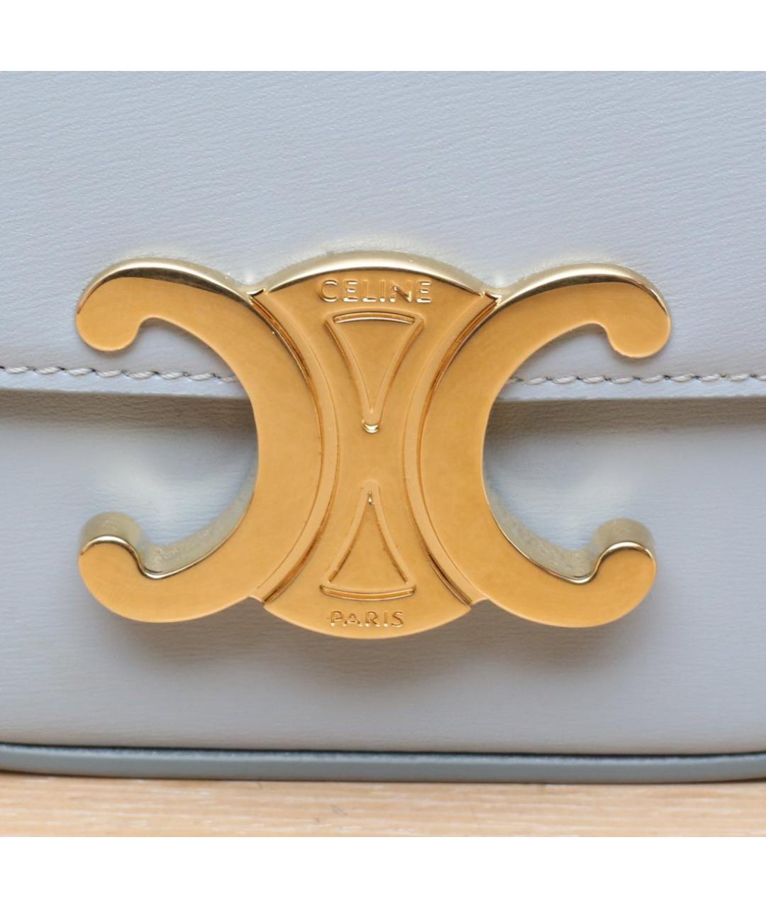 CELINE Голубая кожаная сумка через плечо, фото 8