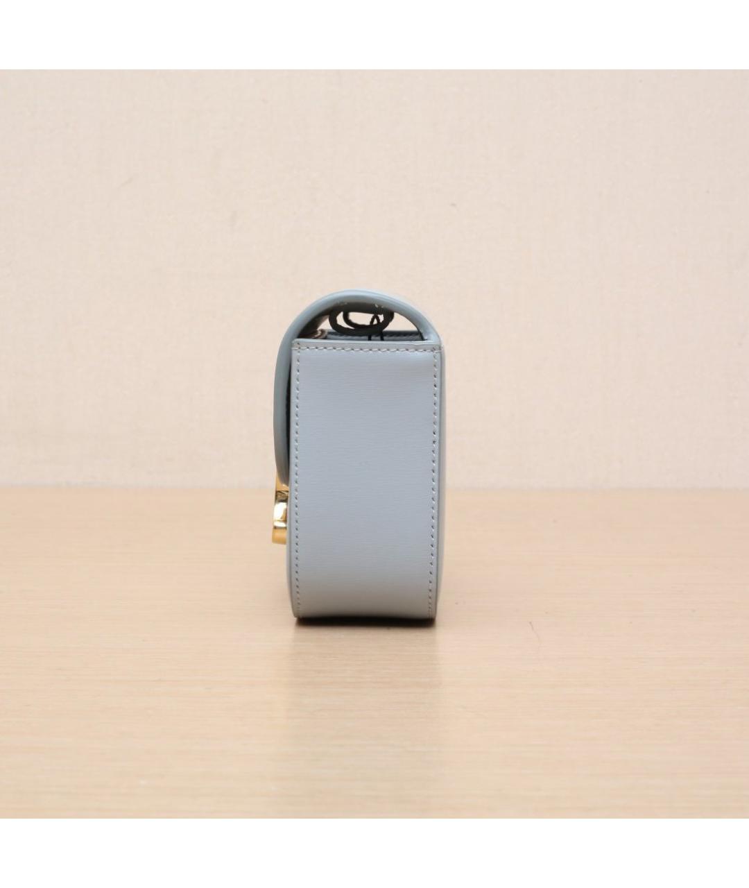 CELINE Голубая кожаная сумка через плечо, фото 5
