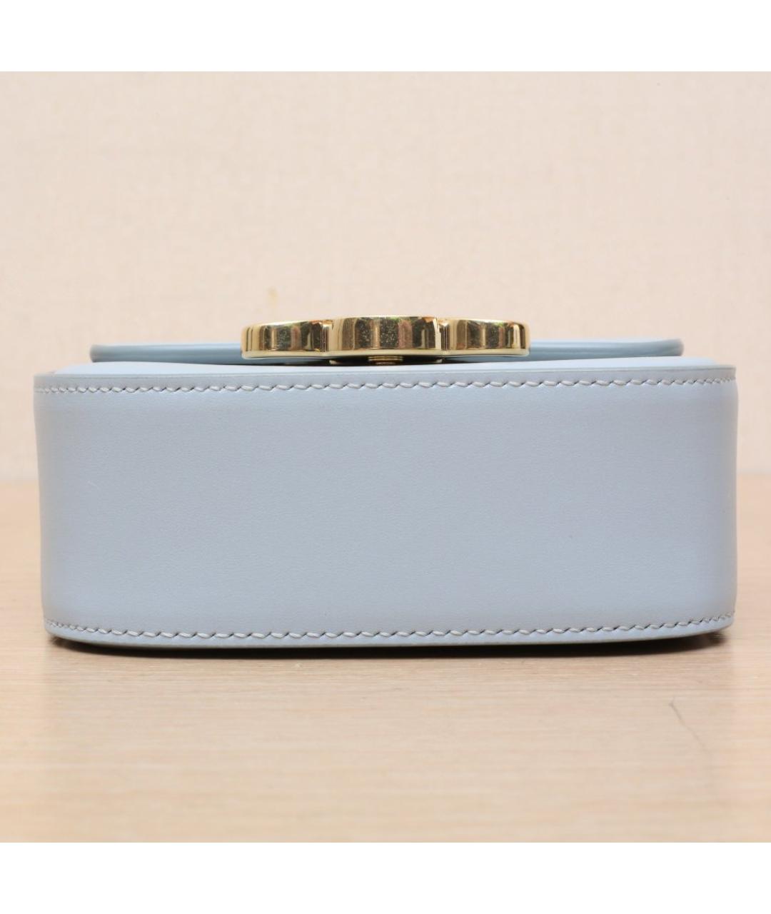 CELINE Голубая кожаная сумка через плечо, фото 9