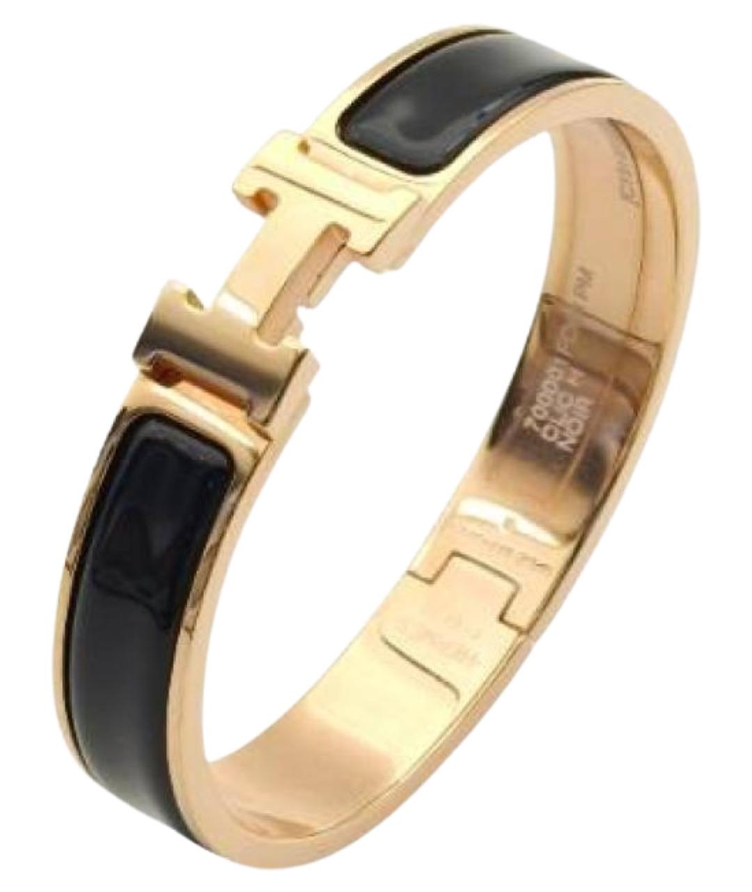 HERMES Черный металлический браслет, фото 1