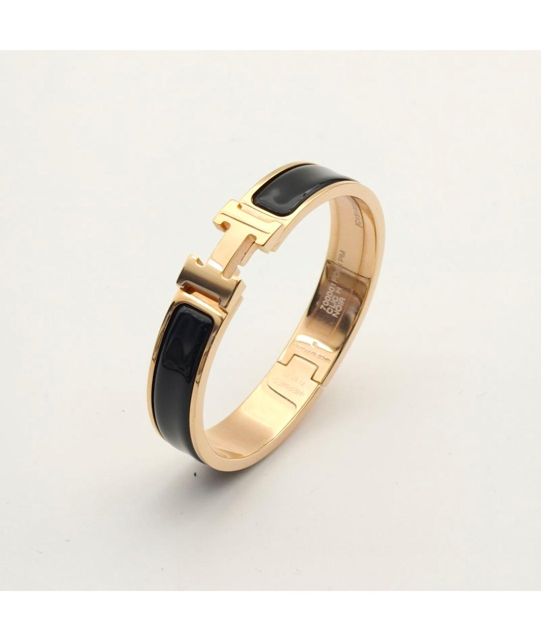 HERMES Черный металлический браслет, фото 2