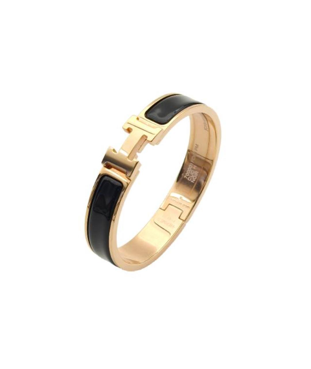 HERMES Черный металлический браслет, фото 10