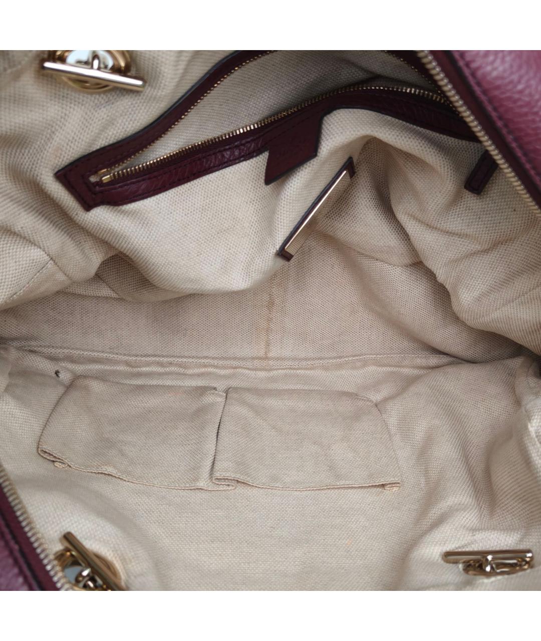 GUCCI Бордовая кожаная сумка через плечо, фото 8