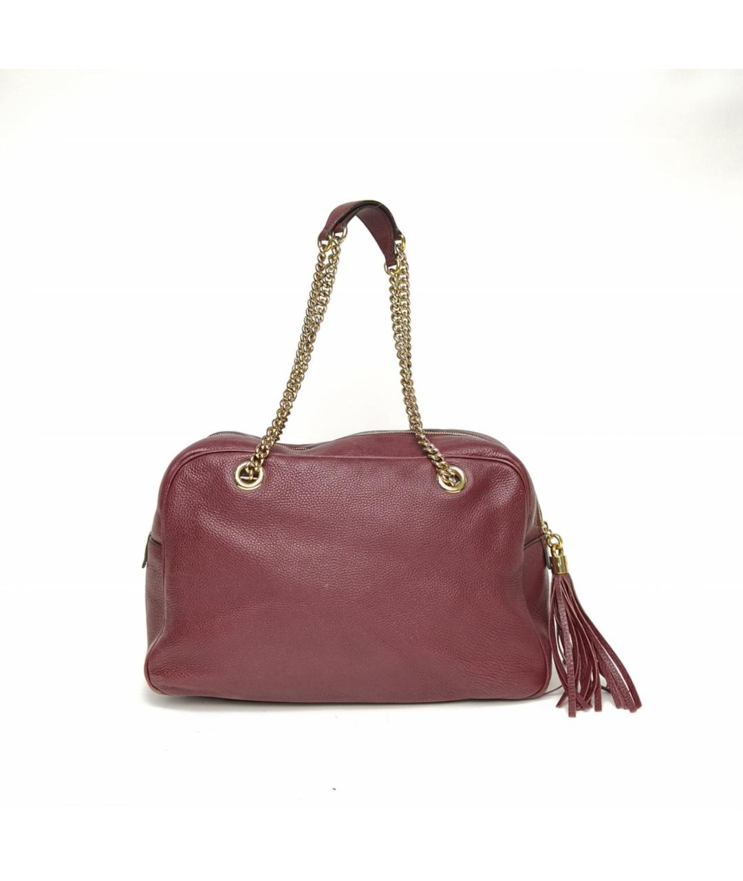 GUCCI Бордовая кожаная сумка через плечо, фото 4