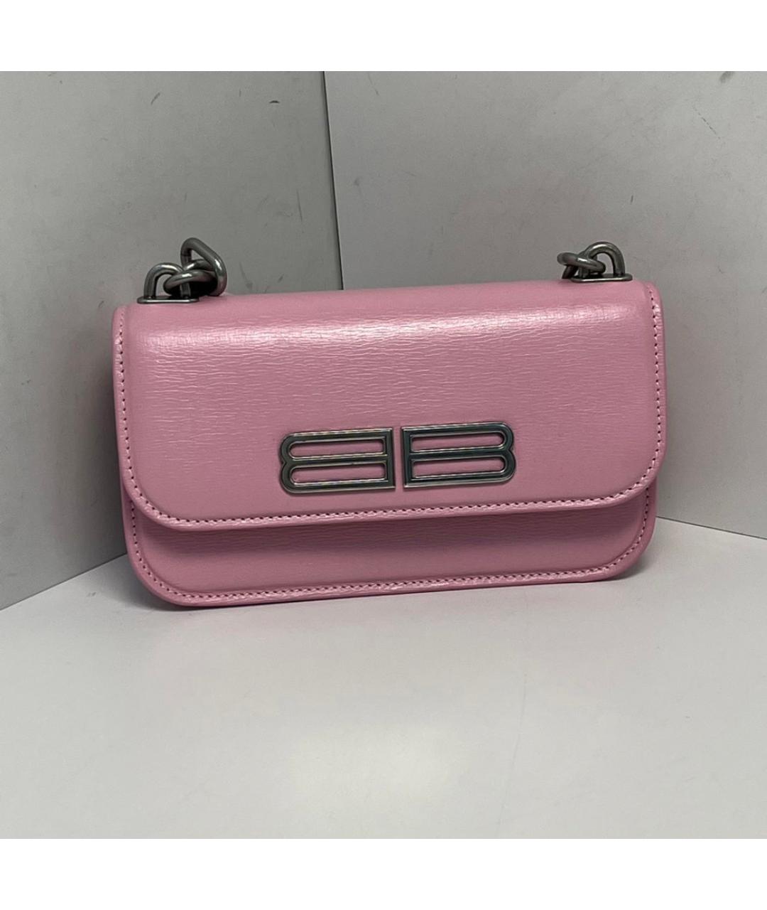 BALENCIAGA Розовая кожаная сумка через плечо, фото 9