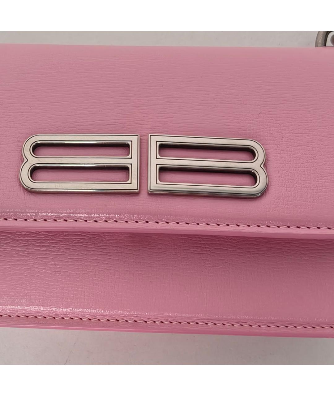 BALENCIAGA Розовая кожаная сумка через плечо, фото 7