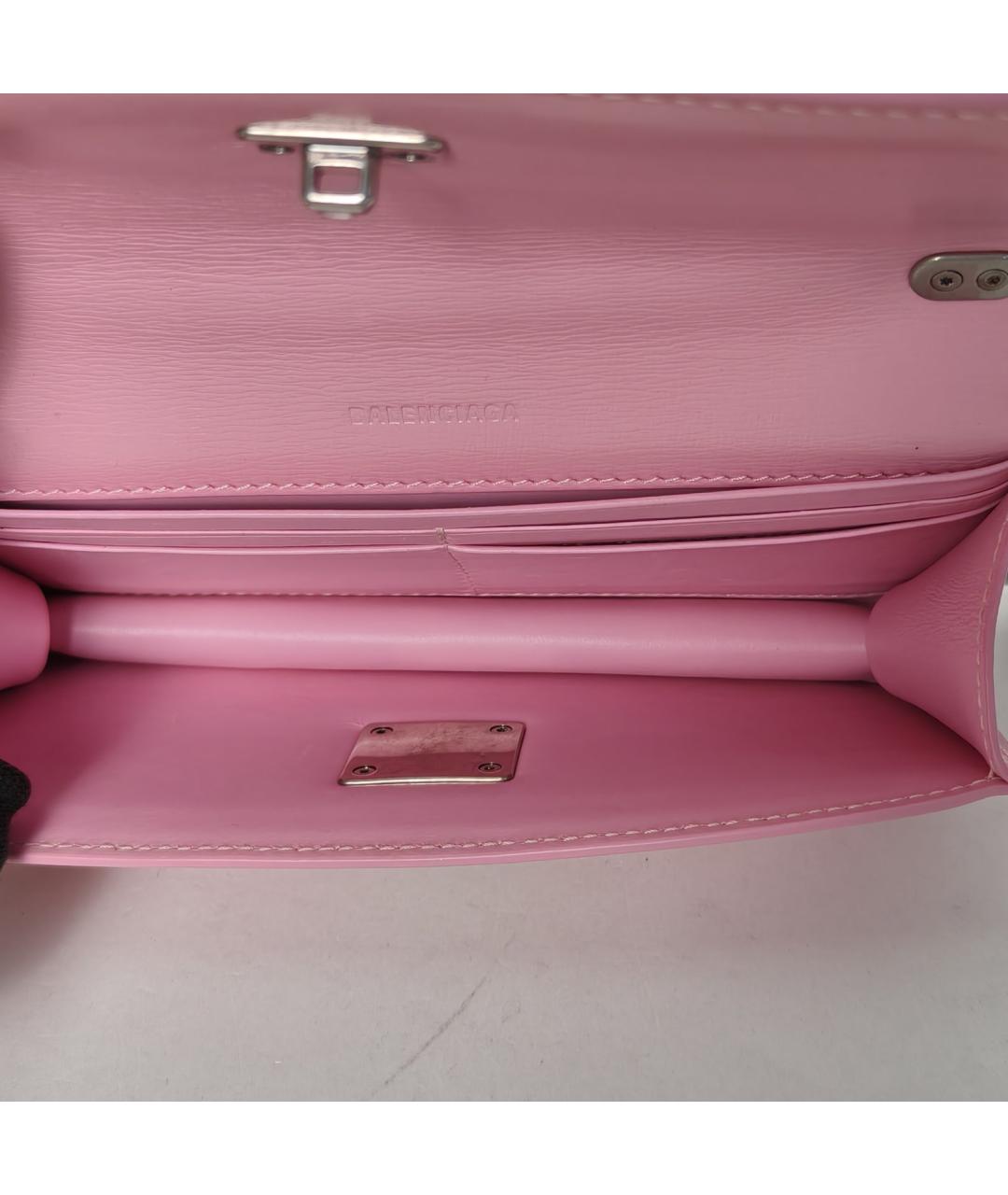 BALENCIAGA Розовая кожаная сумка через плечо, фото 8