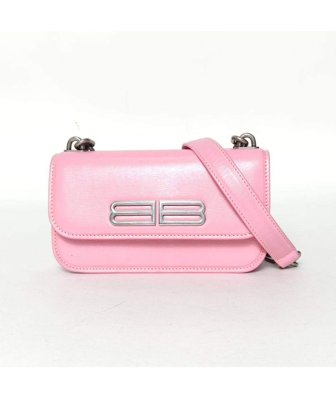 BALENCIAGA Розовая кожаная сумка через плечо, фото 2
