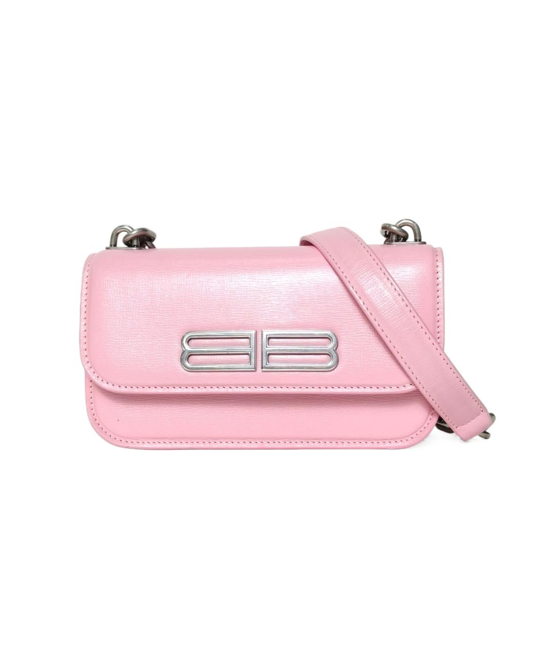 BALENCIAGA Розовая кожаная сумка через плечо, фото 10