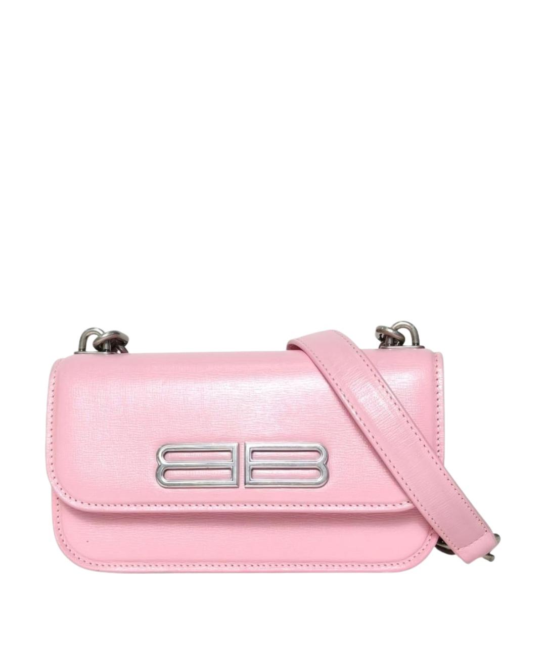 BALENCIAGA Розовая кожаная сумка через плечо, фото 1