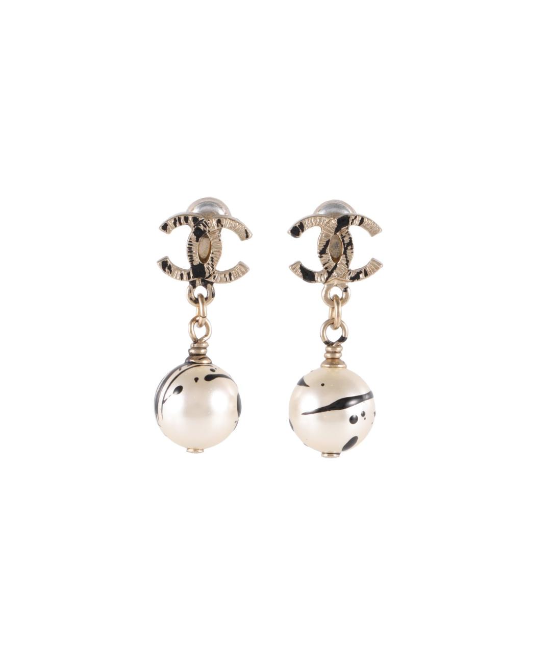 CHANEL Серебряные металлические серьги, фото 1
