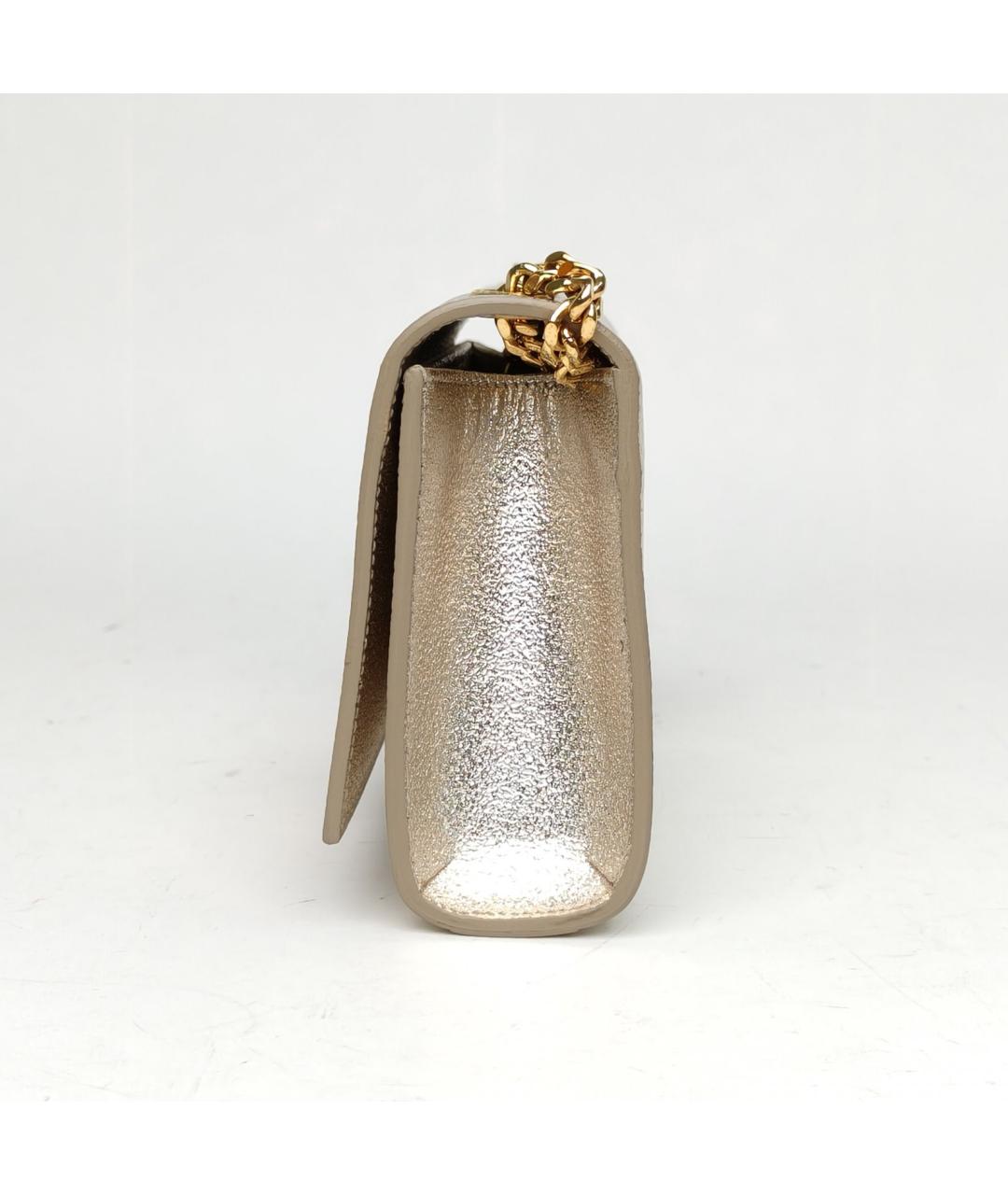 SAINT LAURENT Серебряная кожаная сумка через плечо, фото 3