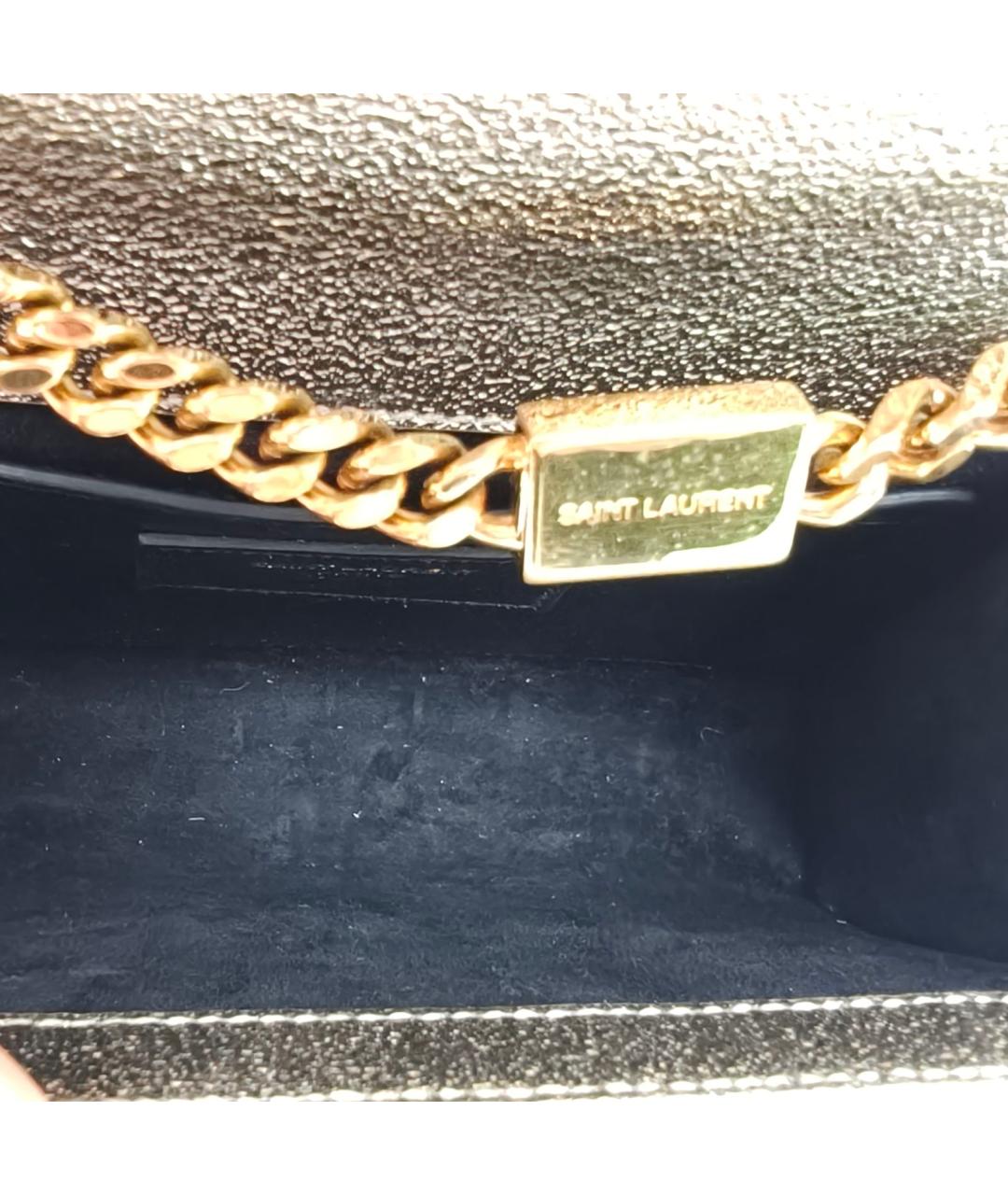 SAINT LAURENT Серебряная кожаная сумка через плечо, фото 8