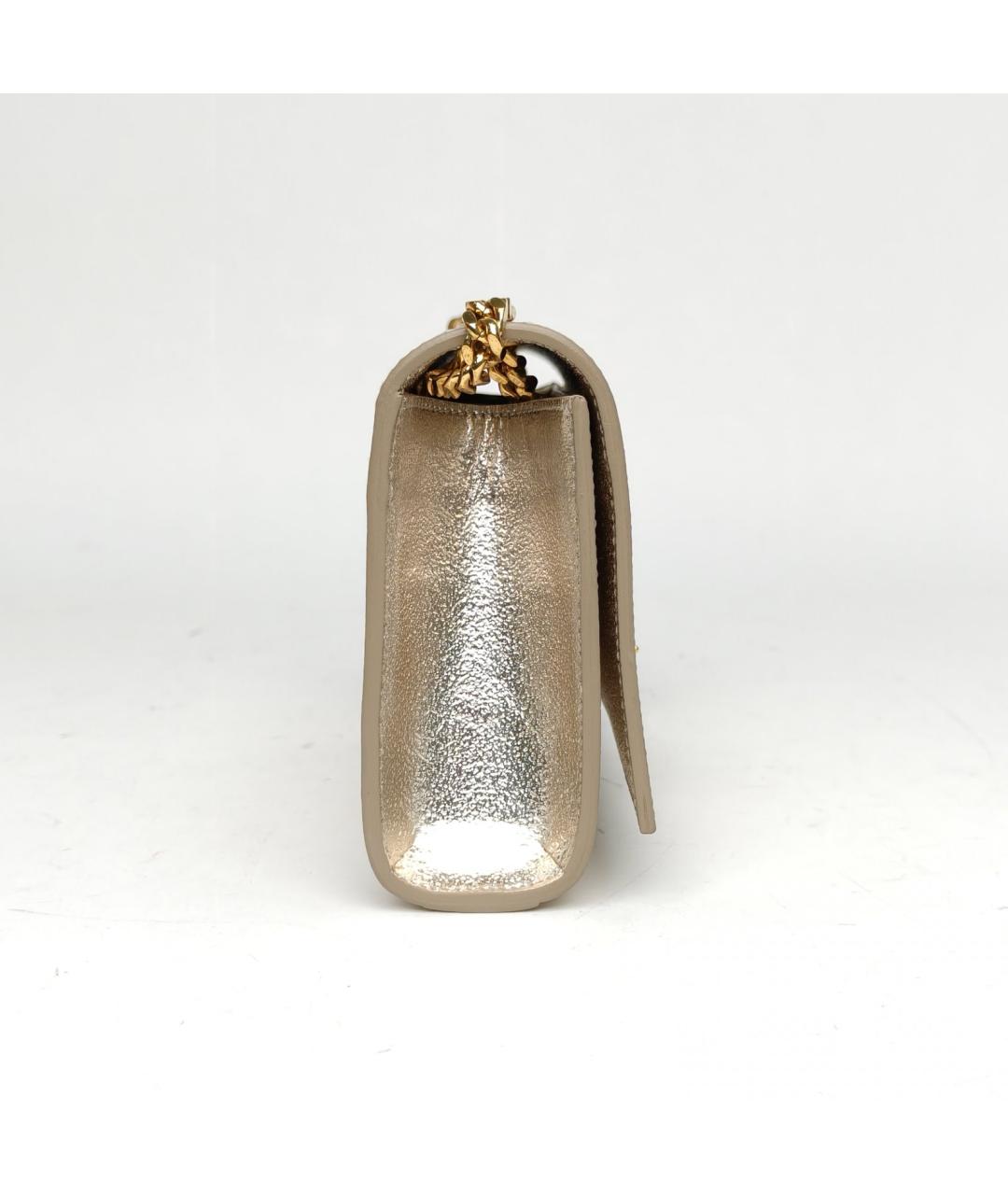 SAINT LAURENT Серебряная кожаная сумка через плечо, фото 5