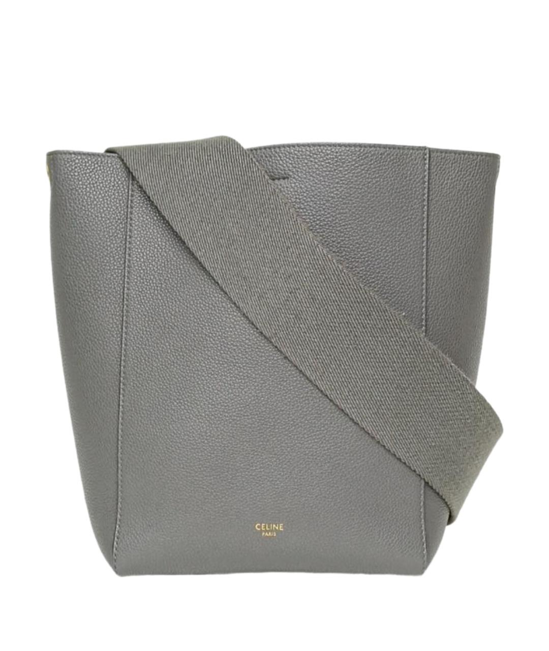 CELINE Серая кожаная сумка через плечо, фото 1