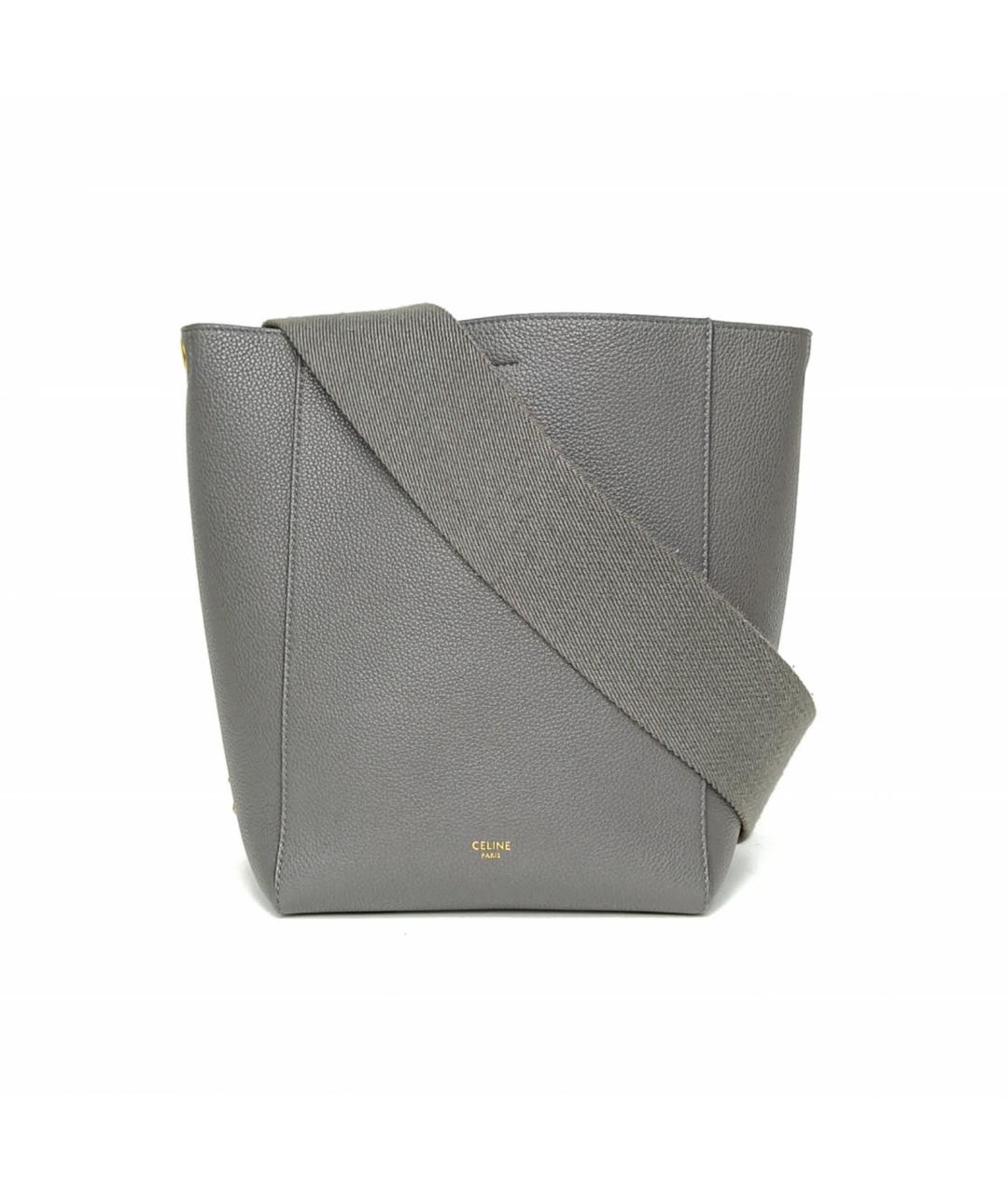 CELINE Серая кожаная сумка через плечо, фото 2