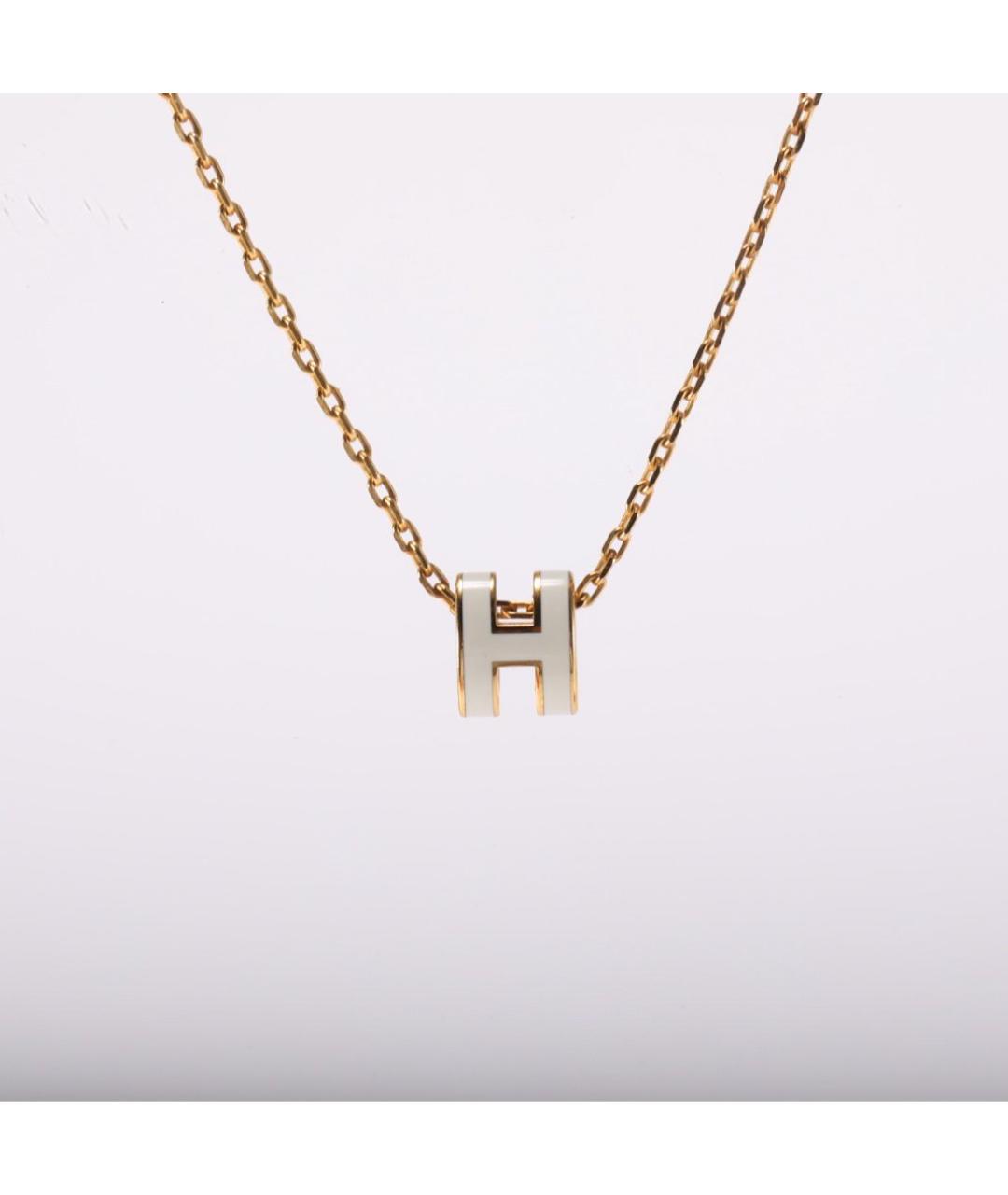 HERMES Белая металлическая подвеска, фото 3