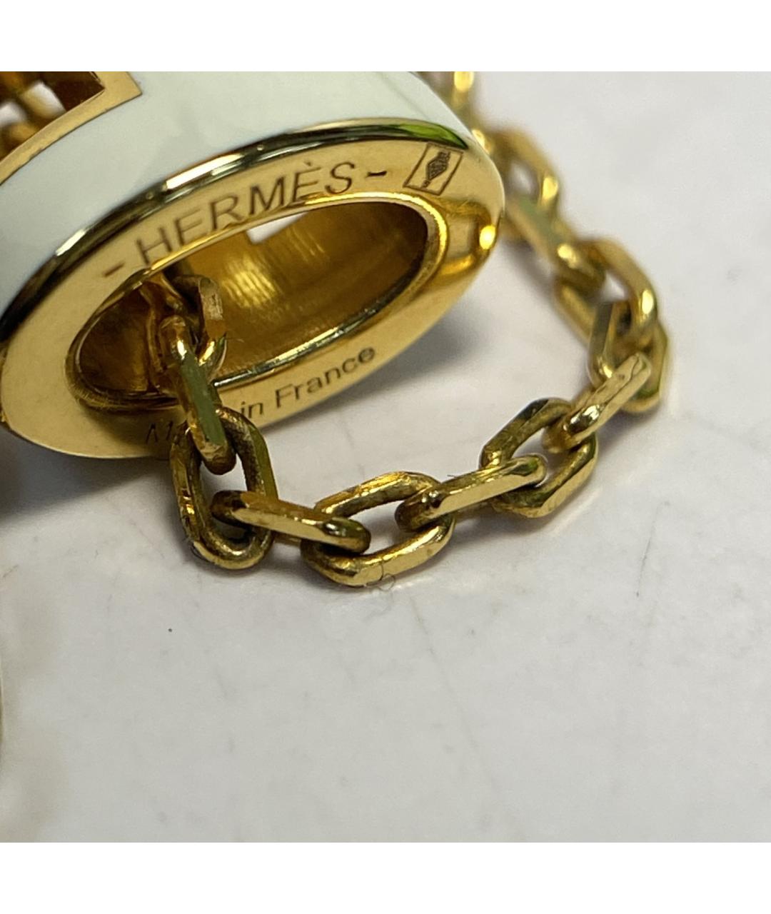 HERMES Белая металлическая подвеска, фото 9