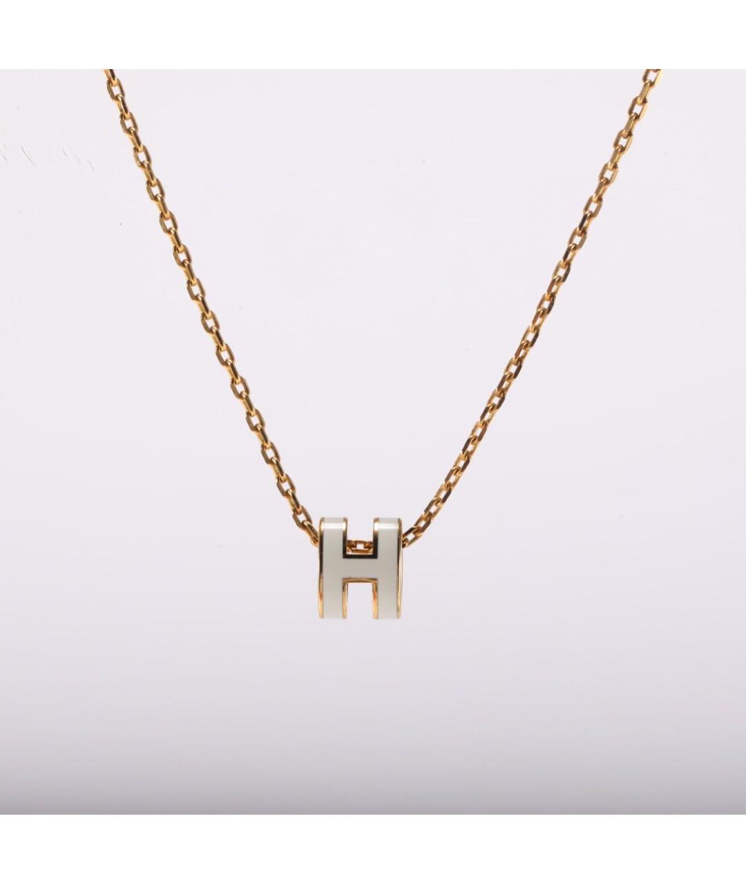 HERMES Белая металлическая подвеска, фото 2