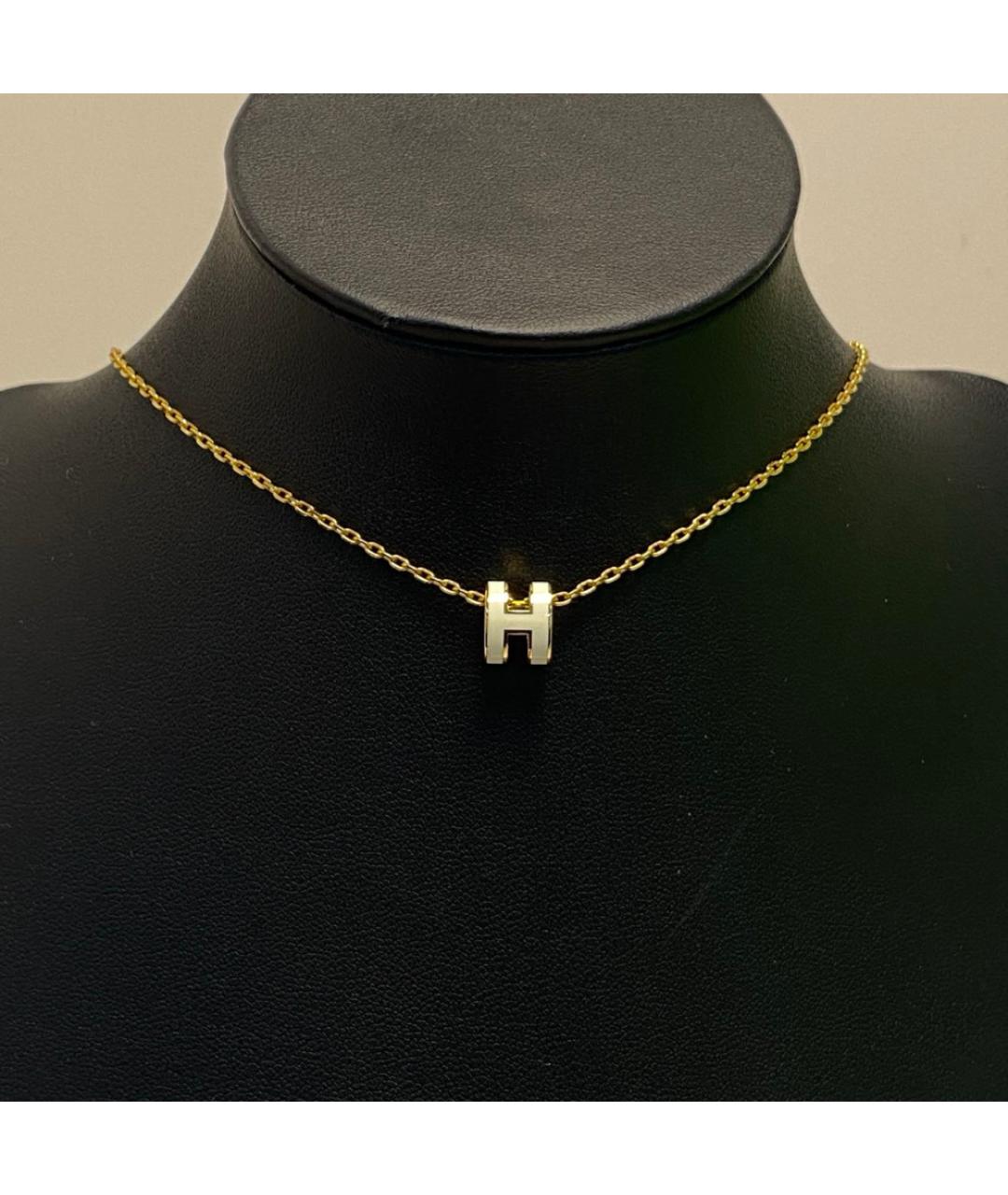 HERMES Белая металлическая подвеска, фото 8