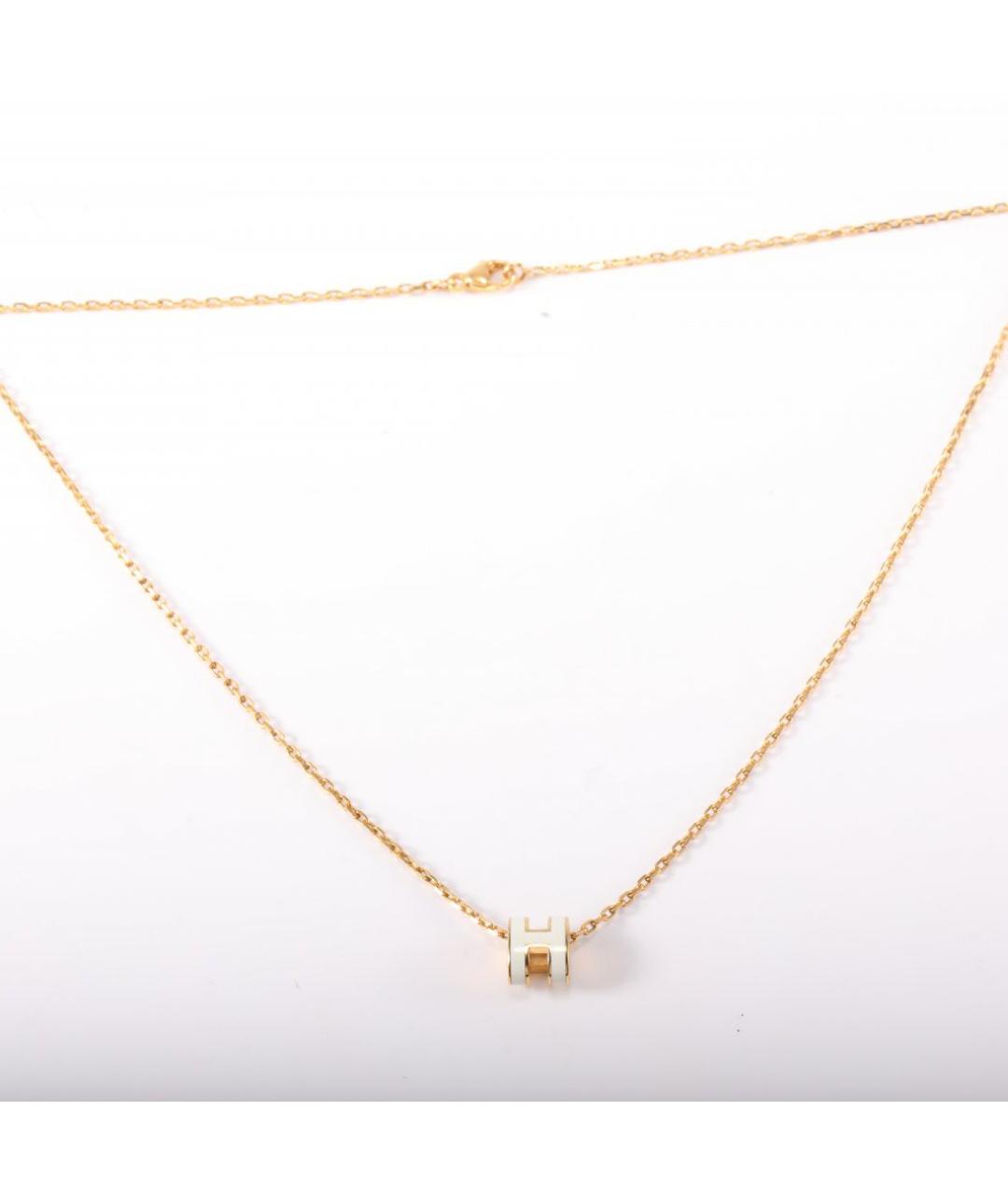 HERMES Белая металлическая подвеска, фото 7