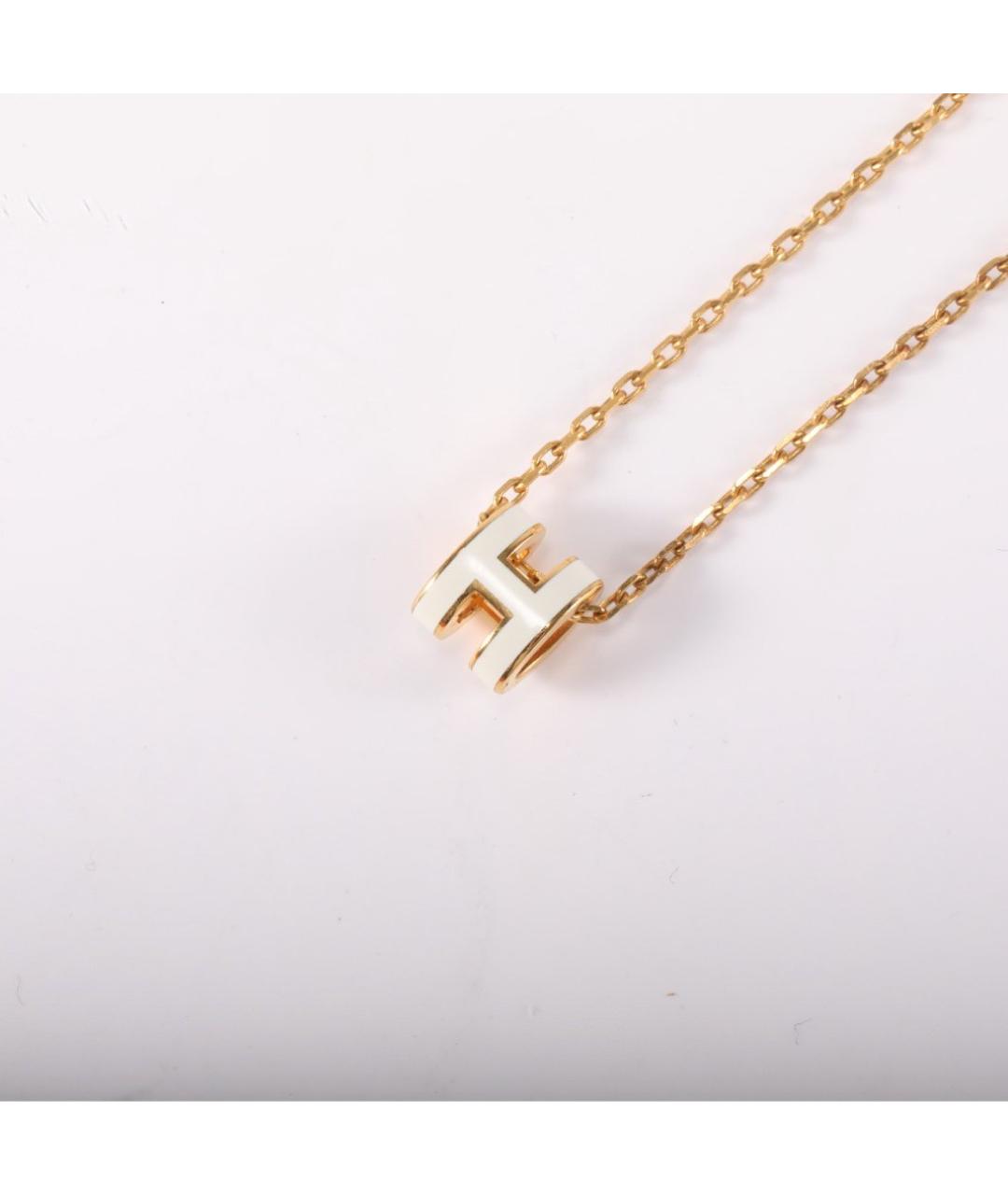 HERMES Белая металлическая подвеска, фото 5