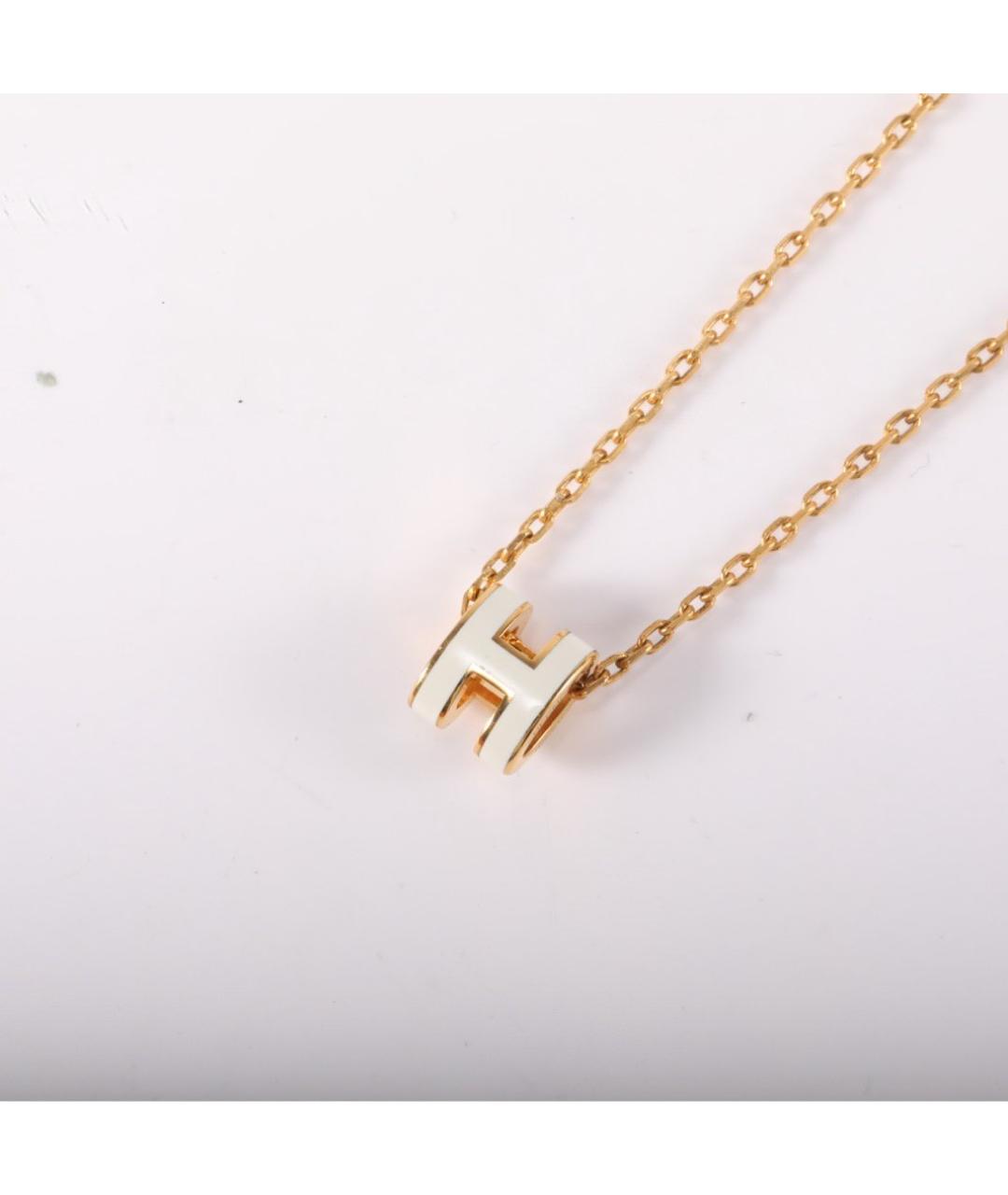 HERMES Белая металлическая подвеска, фото 4