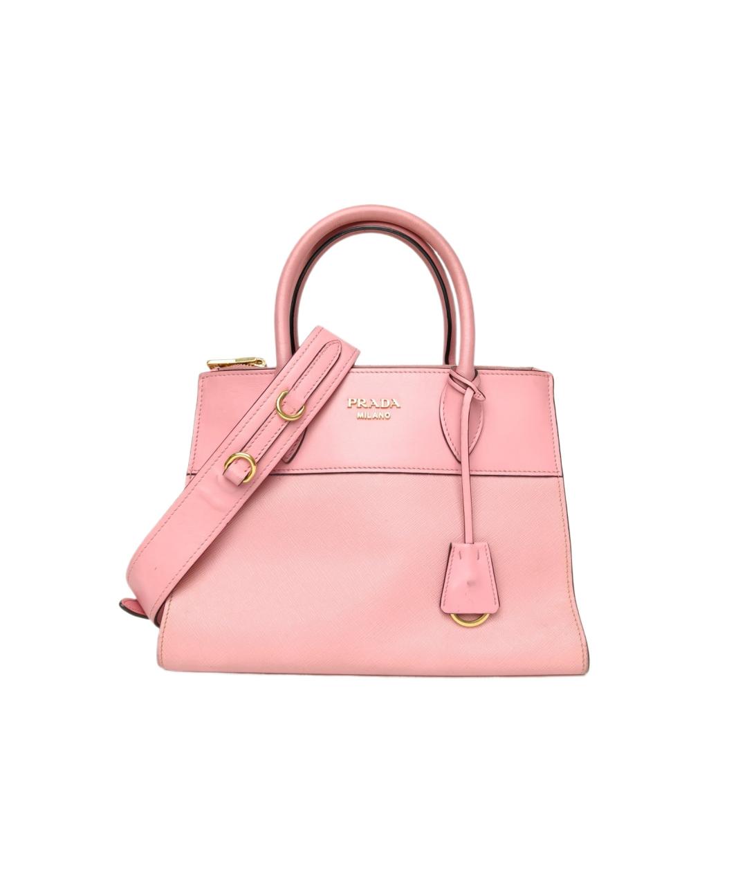 PRADA Розовая кожаная сумка с короткими ручками, фото 10