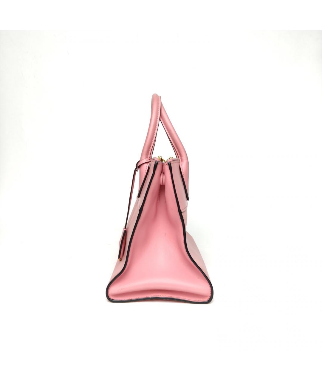 PRADA Розовая кожаная сумка с короткими ручками, фото 3