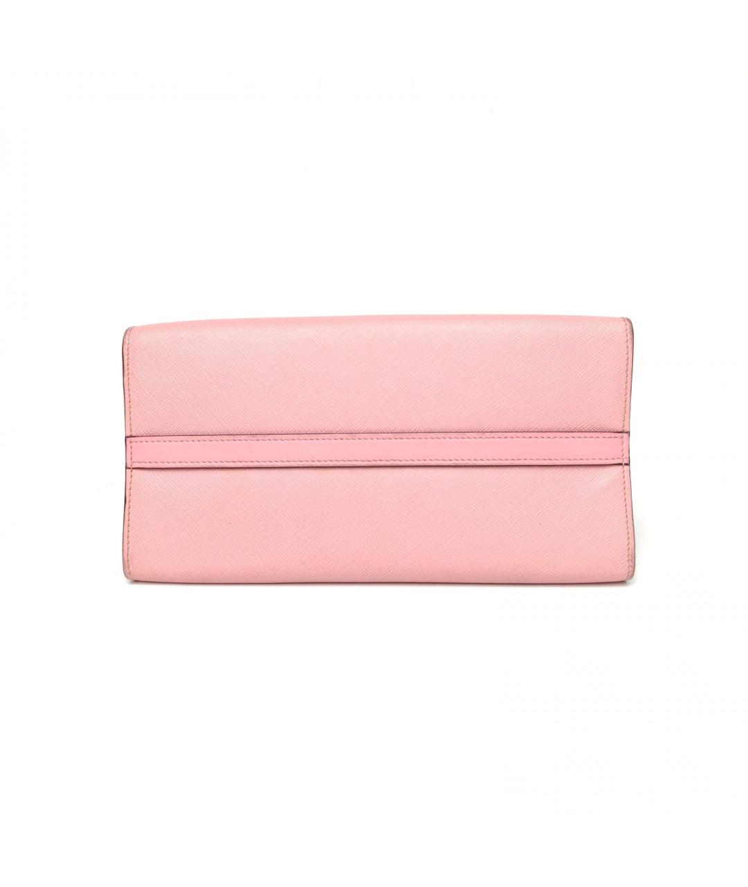 PRADA Розовая кожаная сумка с короткими ручками, фото 6