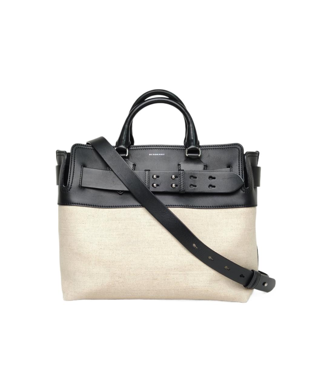 BURBERRY Бежевая тканевая сумка тоут, фото 10