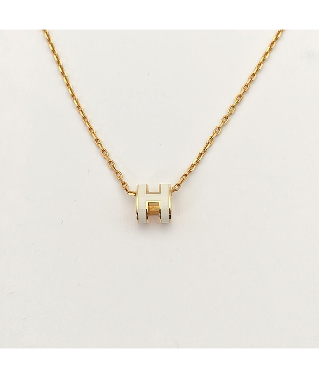 HERMES Белая металлическая подвеска, фото 3