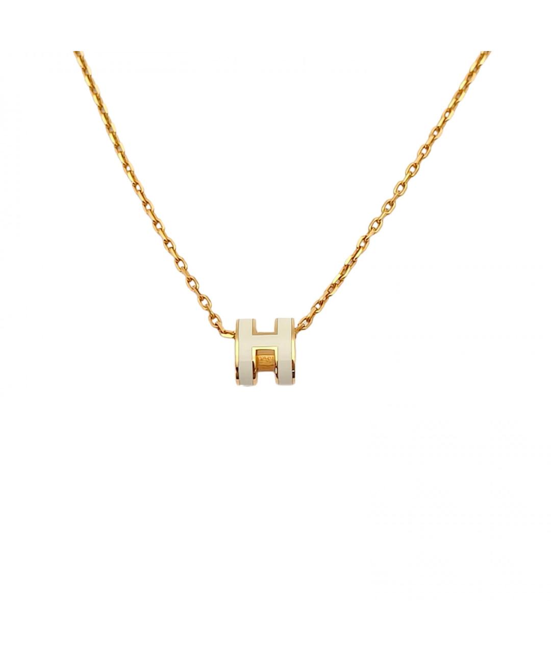 HERMES Белая металлическая подвеска, фото 2