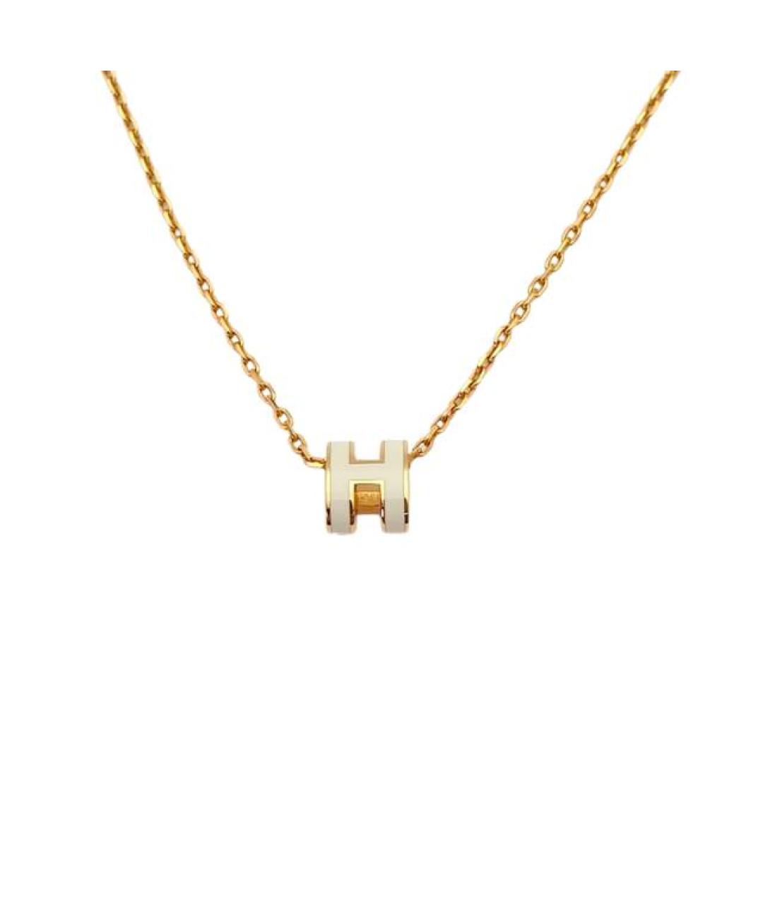 HERMES Белая металлическая подвеска, фото 10