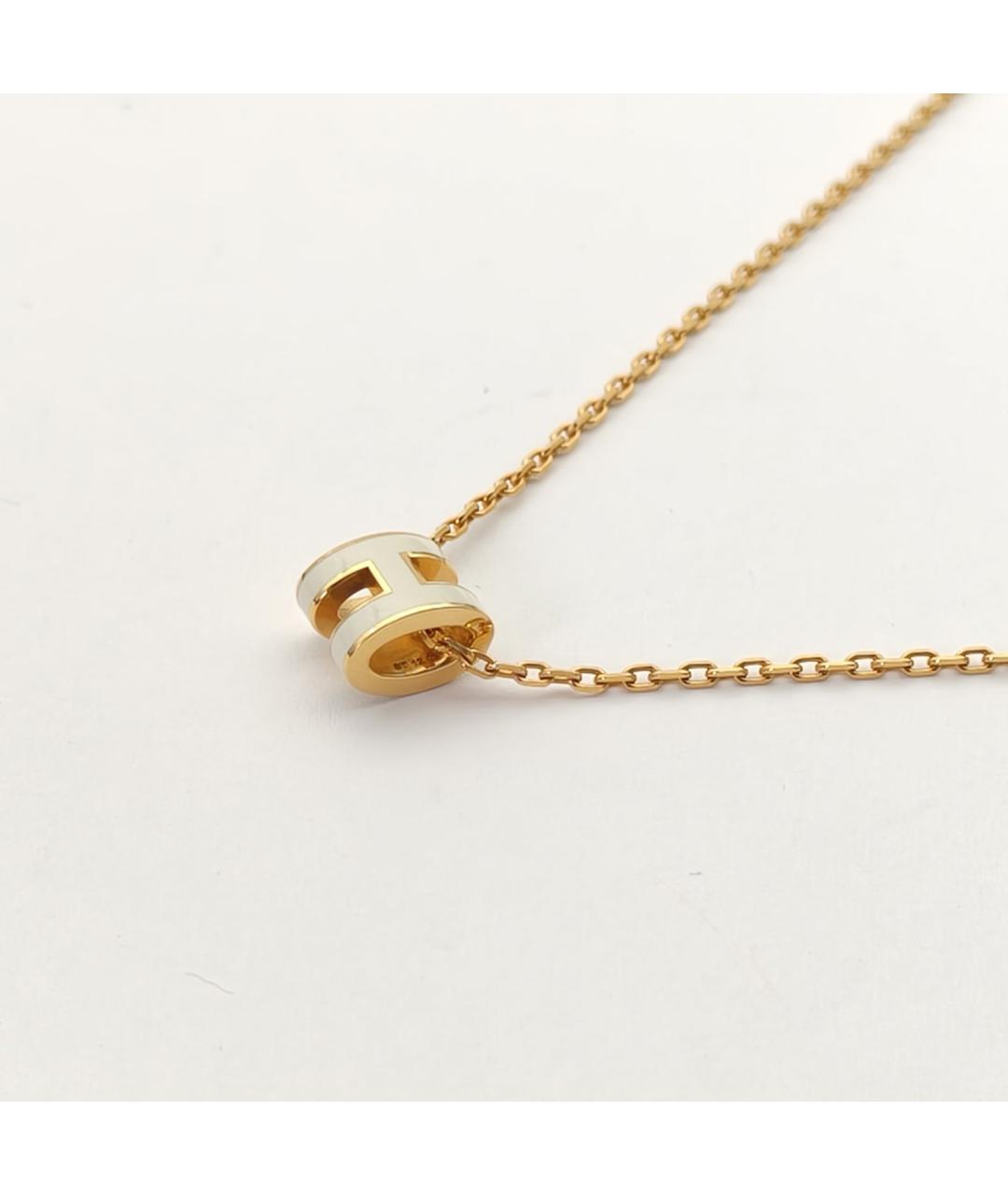 HERMES Белая металлическая подвеска, фото 5