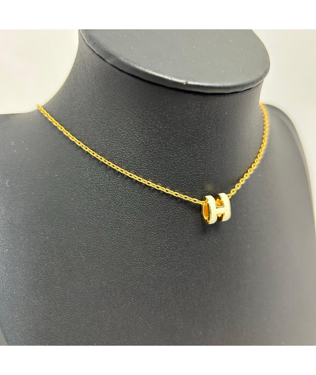 HERMES Белая металлическая подвеска, фото 9