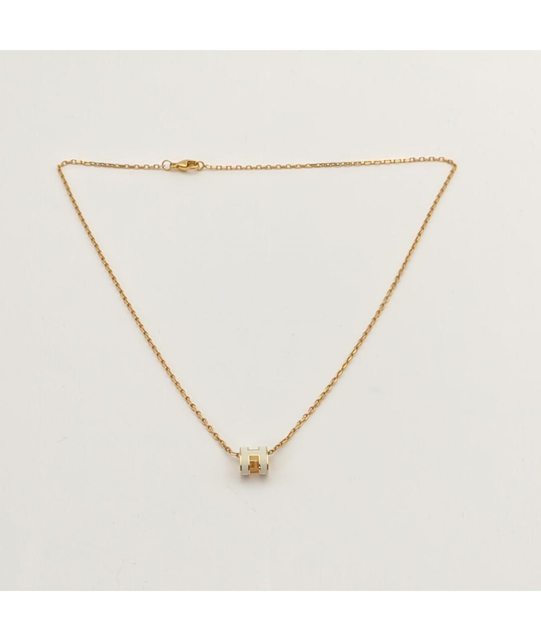 HERMES Белая металлическая подвеска, фото 7