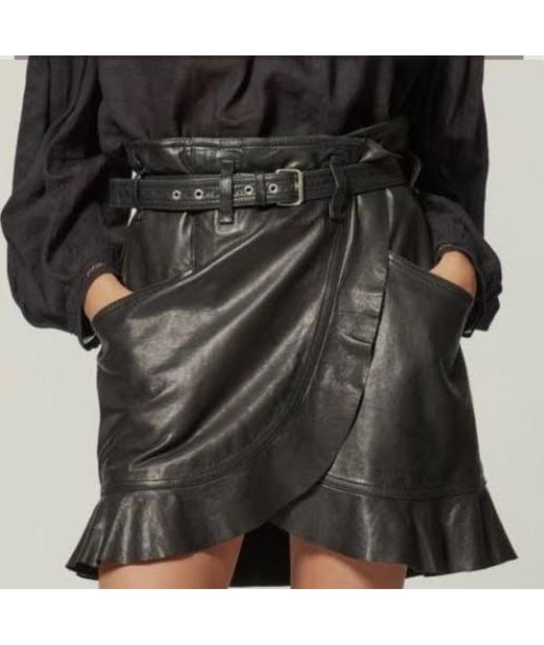 ISABEL MARANT Черная кожаная юбка мини, фото 9
