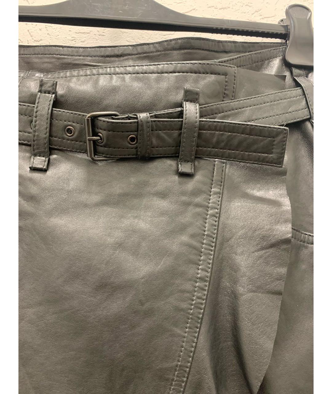 ISABEL MARANT Черная кожаная юбка мини, фото 4