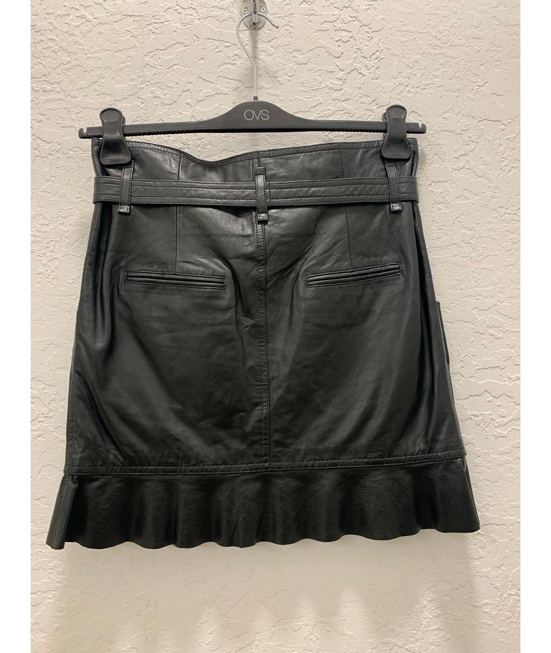 ISABEL MARANT Черная кожаная юбка мини, фото 3