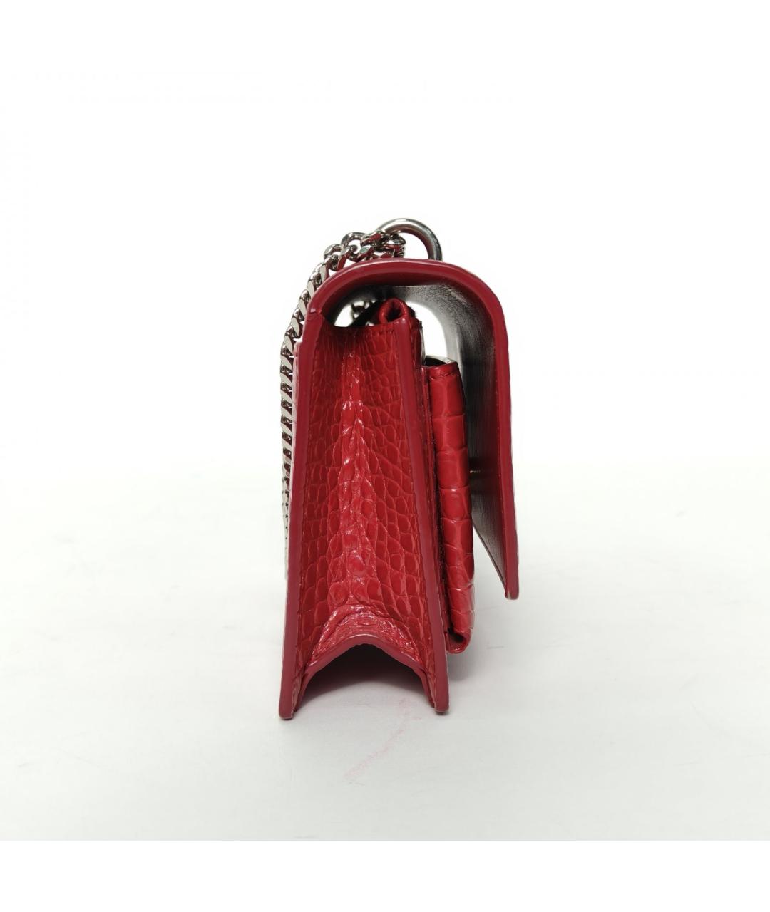 SAINT LAURENT Красная кожаная сумка через плечо, фото 3